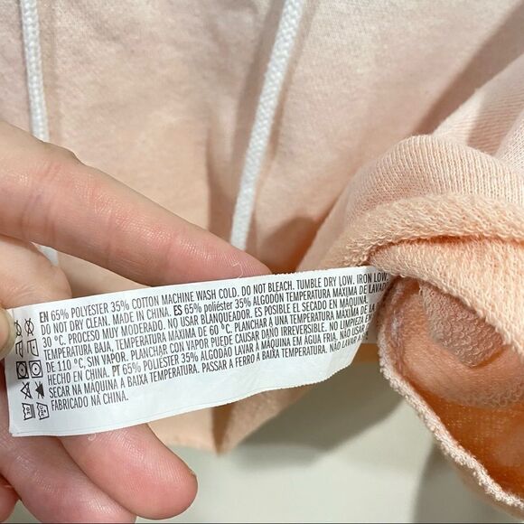 Forever 21 dip dyed hoodie Raw hem crop small long sleeve Distressed - Picture 4 of 7